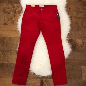 Old Navy Super Skinny Rockstar Red Cord Jeans 10